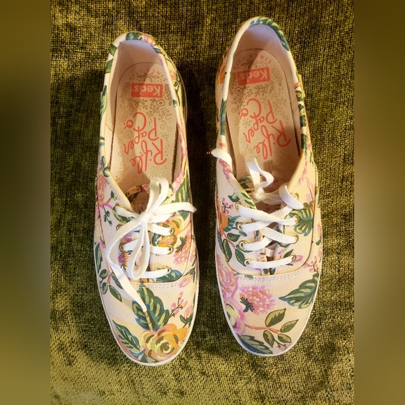 Keds Rifle Paper Co. Floral Tennis Shoes Sneakers - Picture 2 of 4